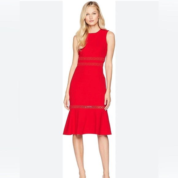 Calvin Klein Dresses & Skirts - Calvin Klein Red Peplum Sheath Dress